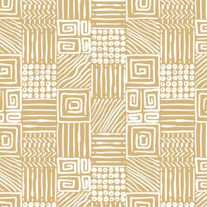 African Geometrics on Honey Brown