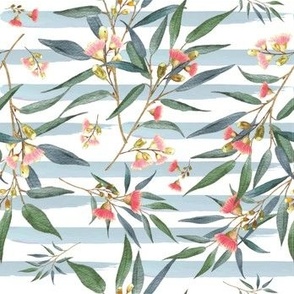 Watercolor Eucalyptus Leaves Seamless Pattern