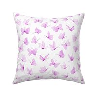 watercolor butterflies - orchid pink on white - ELH