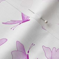 watercolor butterflies - orchid pink on white - ELH