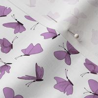 small watercolor butterflies - mauve on white - ELH