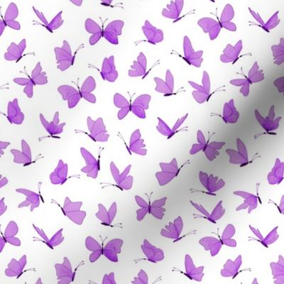 small watercolor butterflies - mad purple on white  - ELH