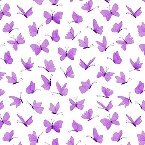 small watercolor butterflies - mad purple on white  - ELH