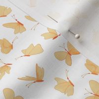 small watercolor butterflies - creamsicle orange on white  - ELH