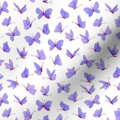 small watercolor butterflies - chalk purples on white - ELH