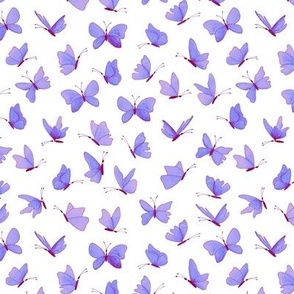 small watercolor butterflies - chalk purples on white - ELH