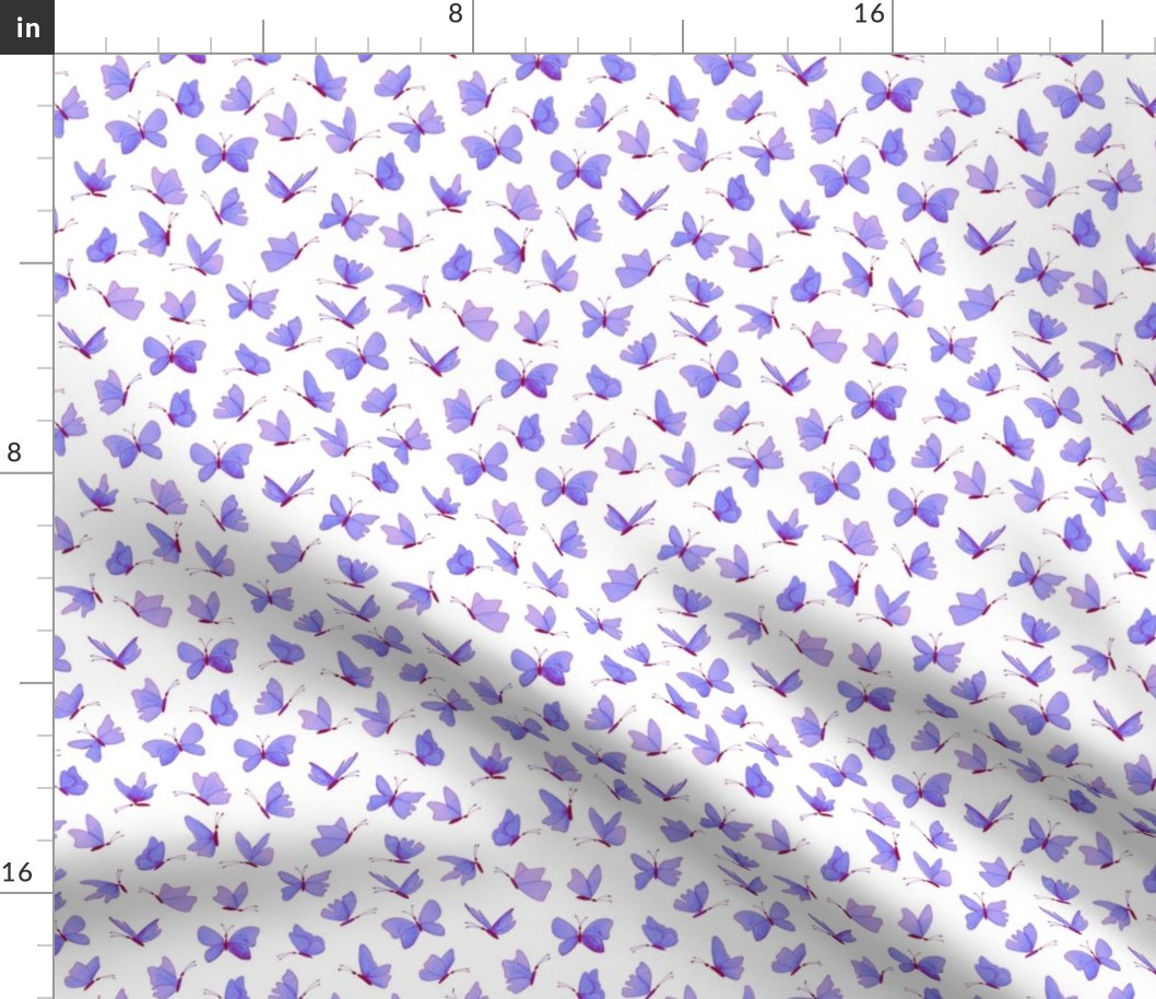small watercolor butterflies - chalk purples on white - ELH