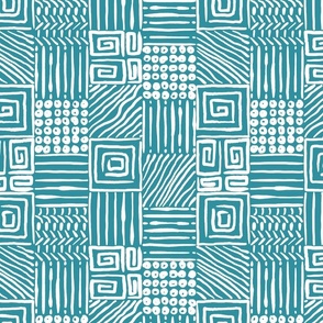 African Geometrics on Lagoon Blue