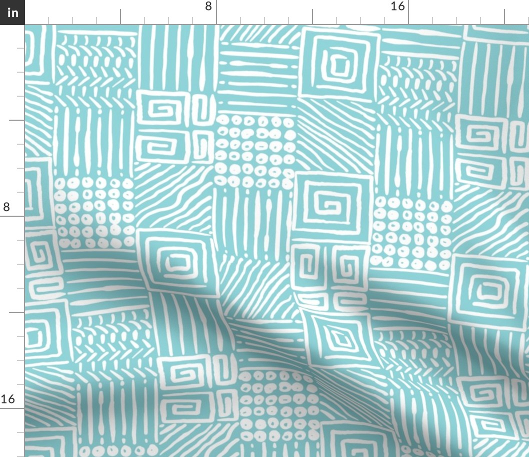 African Geometrics on Pool Blue