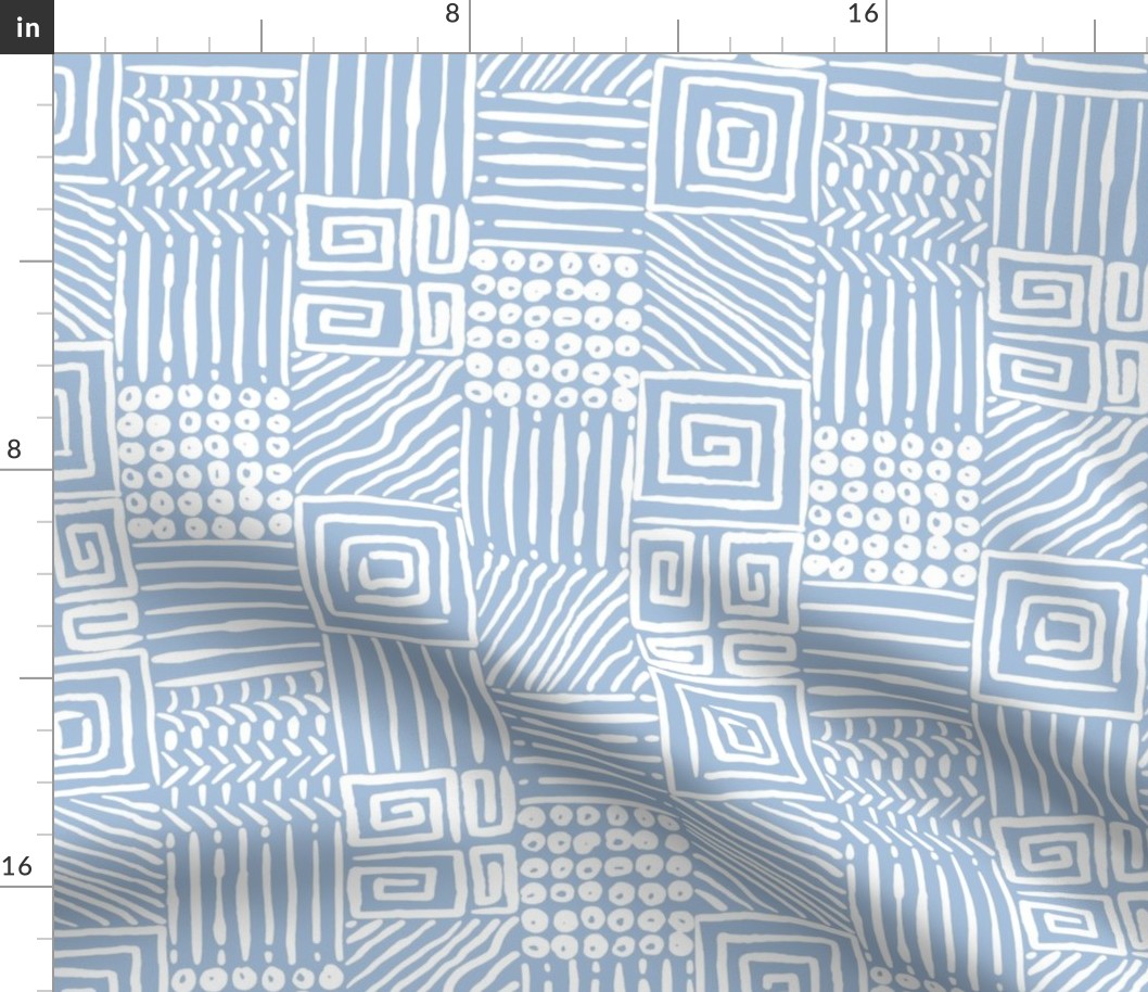 African Geometrics on Sky Blue