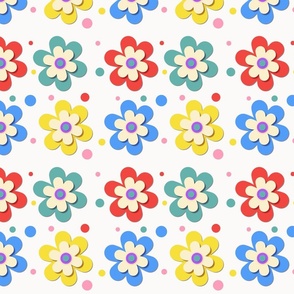 Flower Cutout Multicolored 60s