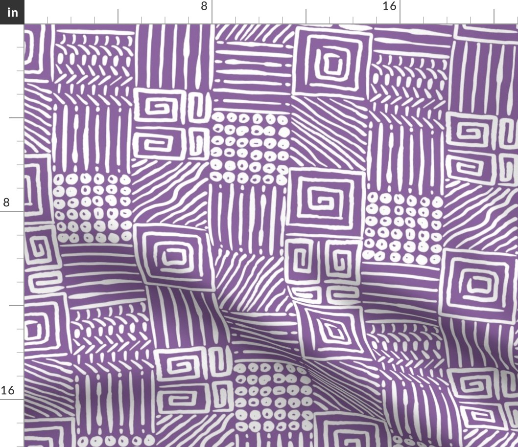 African Geometrics on Orchid Purple