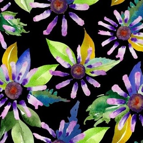 Purple Daisies // Black 