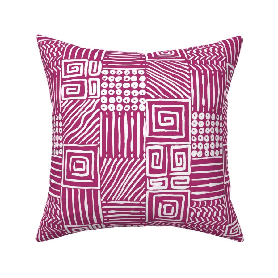 African Geometrics on Bubble Gum Pink