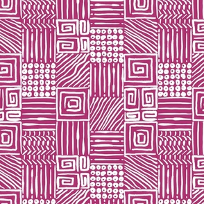 African Geometrics on Bubble Gum Pink