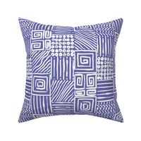 African Geometrics on Very Peri/Periwinkle Purple