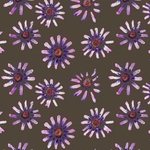 Little Purple Daisies // Charcoal Grey