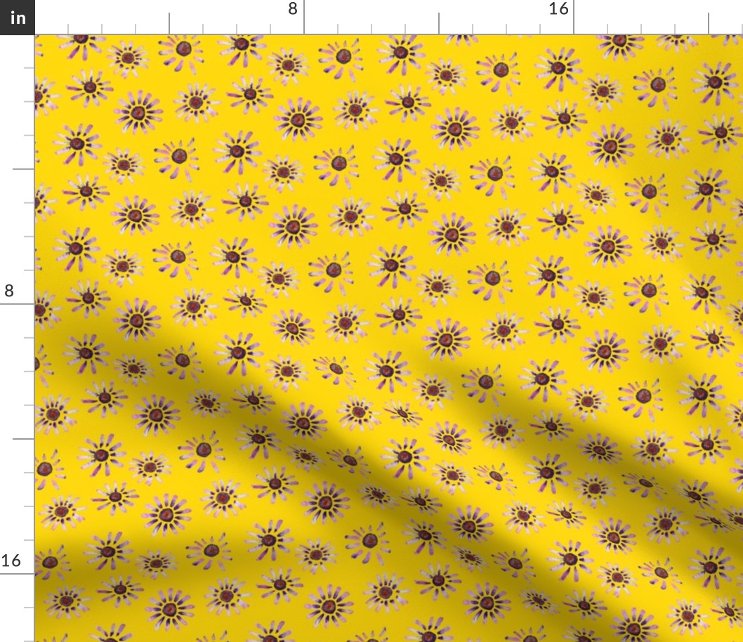 Little Purple Daisies // Golden Yellow