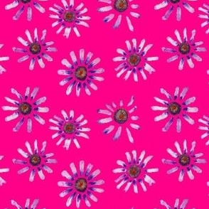 Little Purple Daisies // Hot Pink