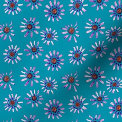 Little Purple Daisies // Island Teal