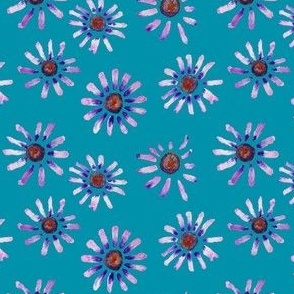 Little Purple Daisies // Island Teal