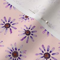 Little Purple Daisies // Light Peachy Pink