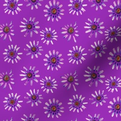 Little Purple Daisies // Medium Vibrant Purple