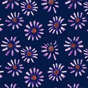 Little Purple Daisies // Navy