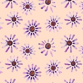 Little Purple Daisies // Peachy Tan Neutral