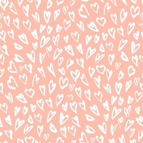 Sweet hearts coral white by Jac Slade
