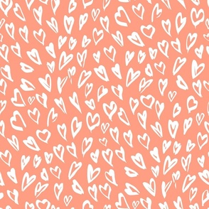 Sweet hearts deep coral white by Jac Slade