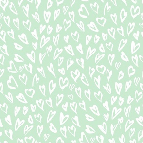 Sweet hearts green white by Jac Slade