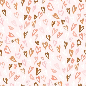 Sweet hearts pastel coral by Jac Slade