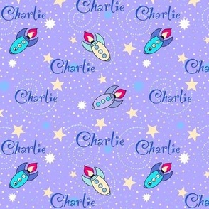 Charlie name on purple 
