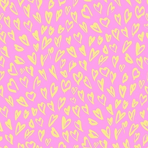 Sweet hearts pink yellow by Jac Slade