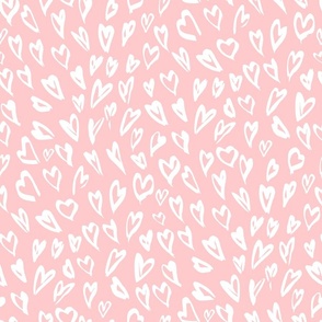 Sweet hearts soft pink white by Jac Slade