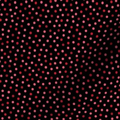 Valoween Confetti Dot Strawberry on Black 