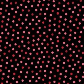 Valoween Confetti Dot Strawberry on Black 