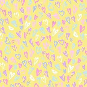 Sweet hearts yellow pink by Jac Slade
