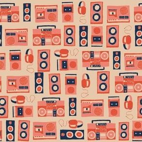Vintage Music - Boomboxes, Headphones, & Speakers - sherbert colorway