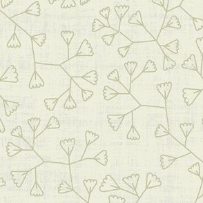 simple foliage on ivory