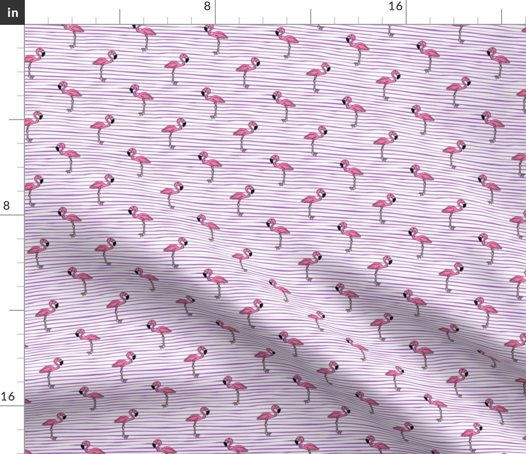 flamingo on stripes // purple C22