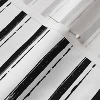 Brushstroke Stripes-Horizontal-B&W