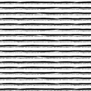 Brushstroke Stripes-Horizontal-B&W