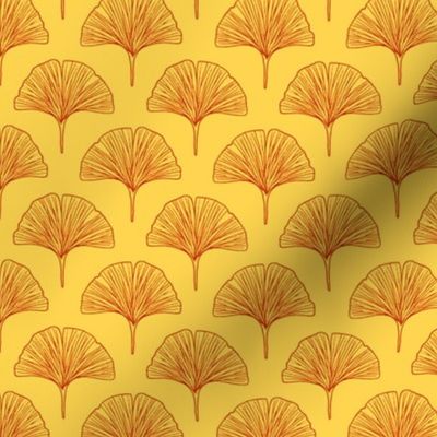 Gingko Leaves - Yellow Red - Medium