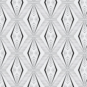 Simple geometric lines white and black #0122_02W-BK