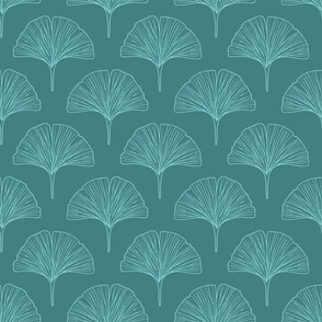 Gingko Leaves - Teal - Large