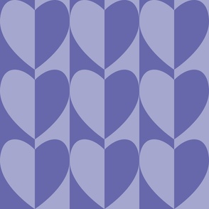 Mod Geo Hearts / Very Peri / Mid Mod / Geometric / Periwinkle / Valentine's Day / Large
