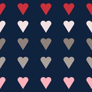 small hearts on blue background