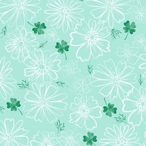 Happy Go Lucky Mint Shamrock and Floral